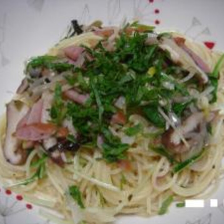 ウインナーと椎茸のスパゲッティ